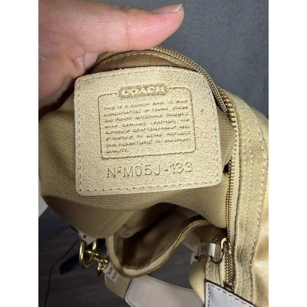 Coach Ergo Signature Hobo Bag Tan Cream Jacquard Brass Hardware M05J-133 - Picture 3 of 8
